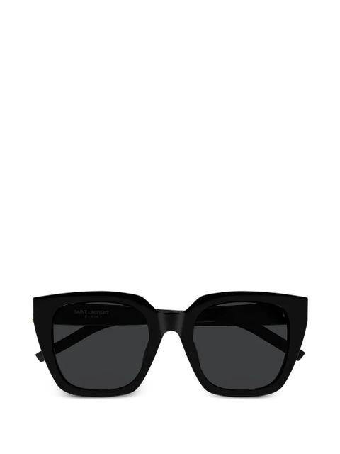 Saint Laurent Eyewear logo-plaque sunglasses - Black - zdjęcie produktu nr 1
