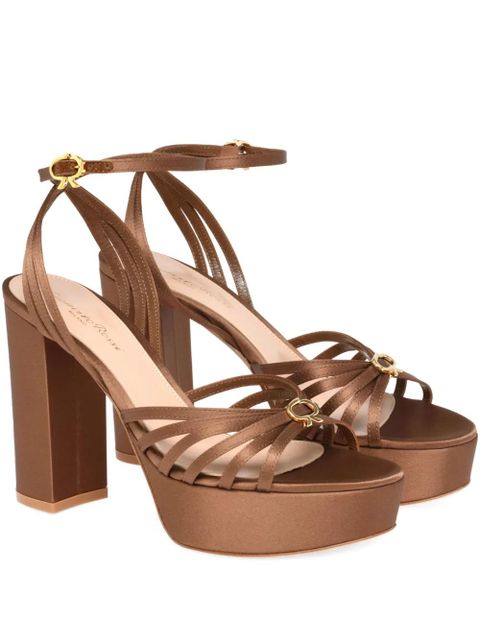 Gianvito Rossi strappy block-heel sandals - Brown - zdjęcie produktu nr 1
