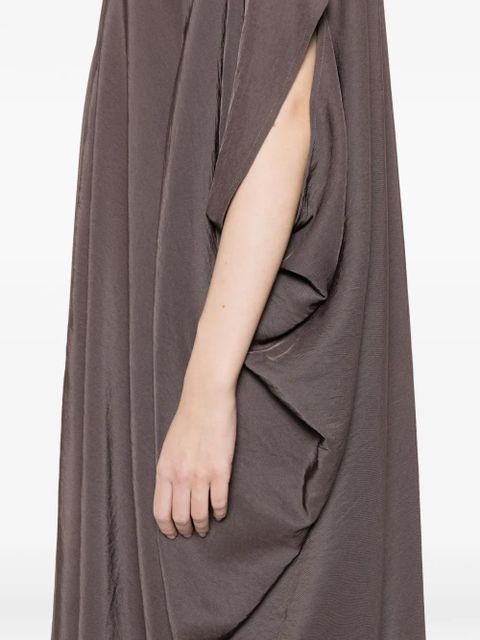 Eleh V-neck button midi dress - Brown