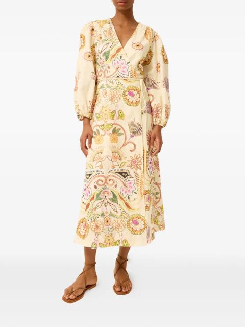 Marie Oliver Everette puff-sleeve floral dress - Neutrals - zdjęcie produktu nr 2