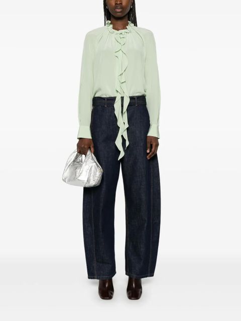 Victoria Beckham ruffled shirt - Green - zdjęcie produktu nr 2