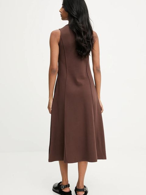 Answear.LAB sukienka kolor brązowy mini rozkloszowana