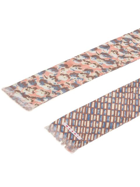 Marni double-sided frayed scarf - Blue - zdjęcie produktu nr 2