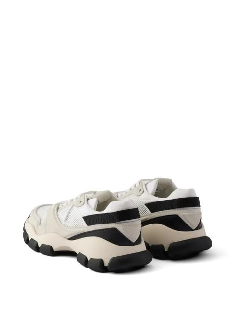 Prada mesh fabric and suede sneakers - Neutrals
