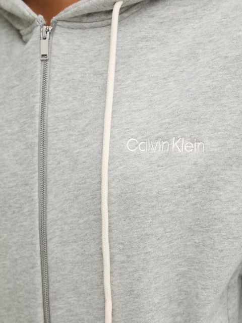 Calvin Klein Underwear bluza lounge damska kolor szary z kapturem gładka LV00QS7513