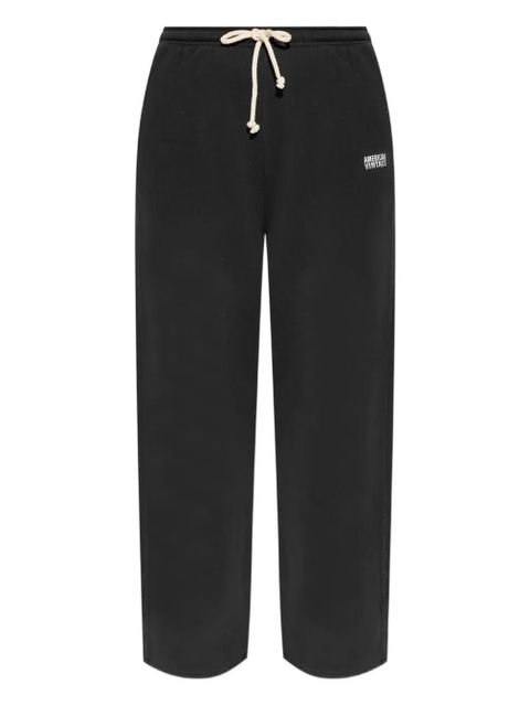 American Vintage Izubird drawstring logo-print trousers - Grey - zdjęcie produktu nr 1