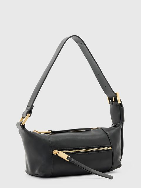 AllSaints torebka skórzana VEGA kolor czarny W196XD