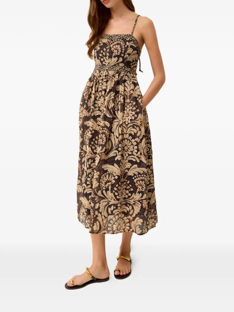 Marie Oliver Seana floral-print cotton dress - Black