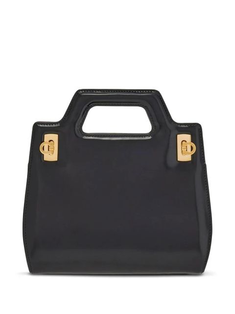 Ferragamo mini Wanda calf leather tote bag - Black - zdjęcie produktu nr 1