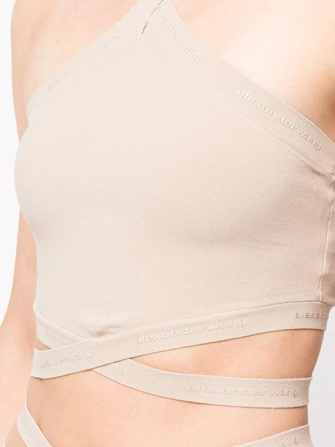 Alexander Wang logo-trim halterneck top - Neutrals - zdjęcie produktu nr 2