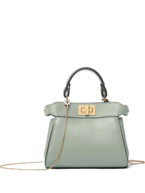 FENDI nano Peekaboo leather mini bag - Green - zdjęcie produktu nr 1