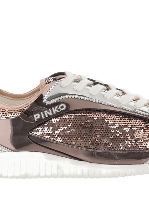 PINKO sequin-embellished low top sneakers - Brown