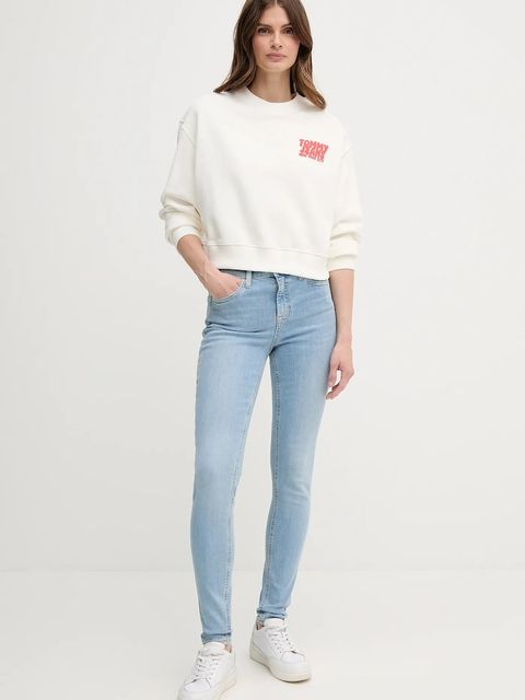 Tommy Jeans jeansy damskie kolor niebieski DW0DW20651