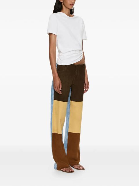 Christopher Esber suede-panelled denim trousers - Brown - zdjęcie produktu nr 2
