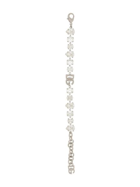 Dolce & Gabbana DG-plaque crystal-embellished bracelet - Silver - zdjęcie produktu nr 2