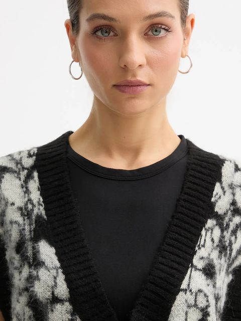 United Colors of Benetton kamizelka z domieszką moheru damski kolor czarny 1VAAE403E