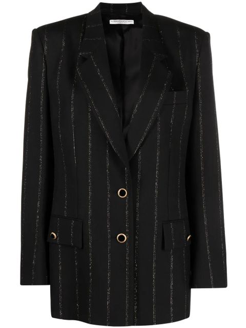 Alessandra Rich striped single-breasted blazer - Black - zdjęcie produktu nr 1