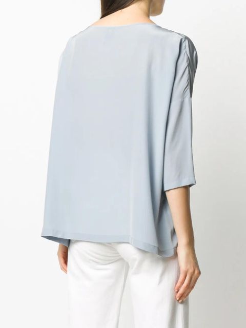 Missoni cropped sleeve silk T-shirt - Blue
