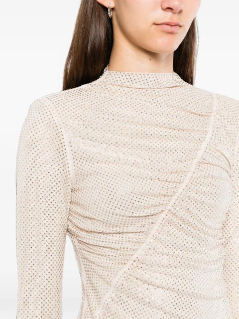 Self-Portrait rhinestone embellished top - Neutrals
