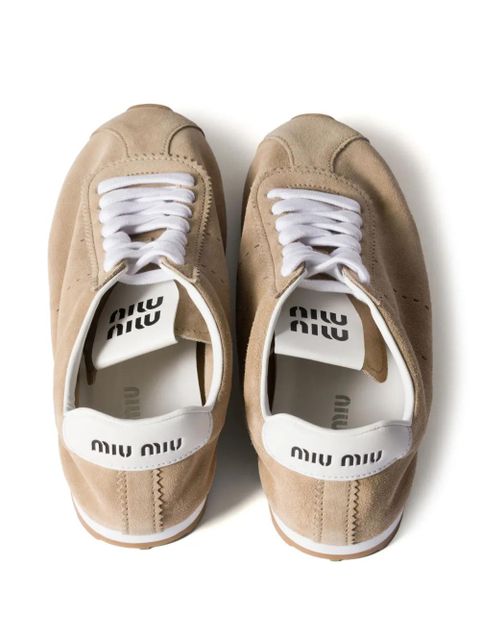 Miu Miu Plume suede sneakers - Neutrals