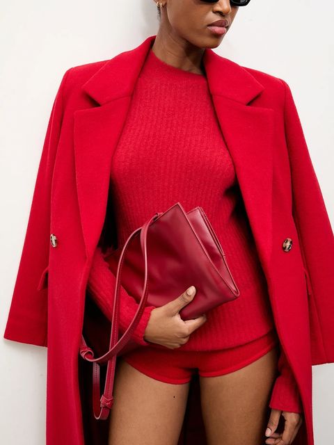 Answear.LAB płaszcz wełniany kolor czerwony