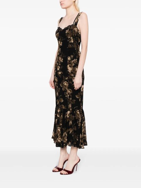 Reformation Irisa floral-print dress - Black