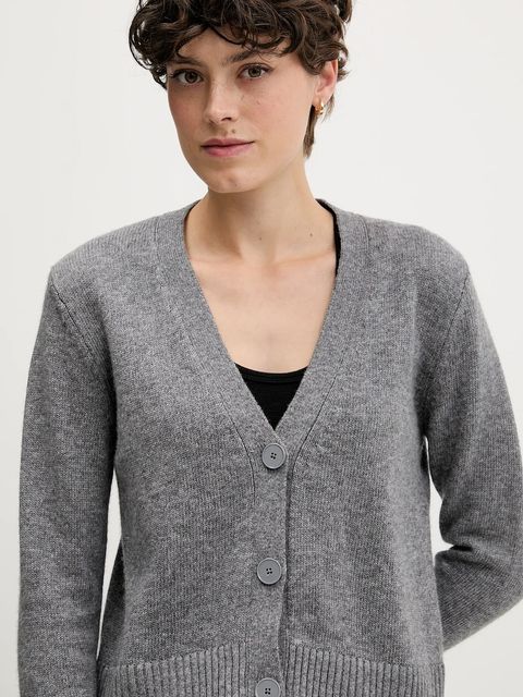 Sisley kardigan z dodatkiem wełny damski kolor szary lekki 122WL602S