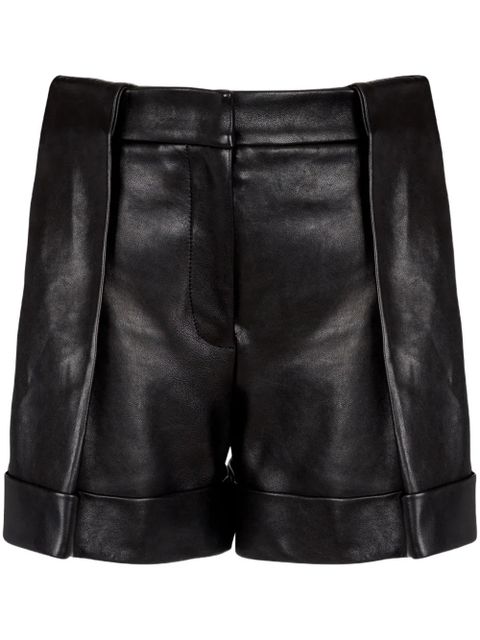 Balmain pleated leather shorts - Black - zdjęcie produktu nr 1