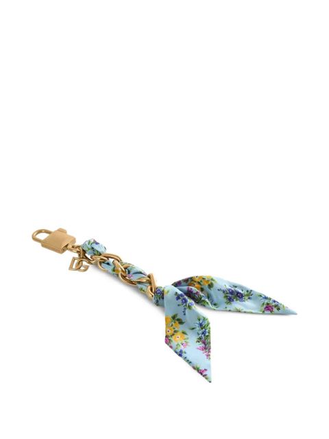 Dolce & Gabbana floral-print chain keyring - Blue - zdjęcie produktu nr 2