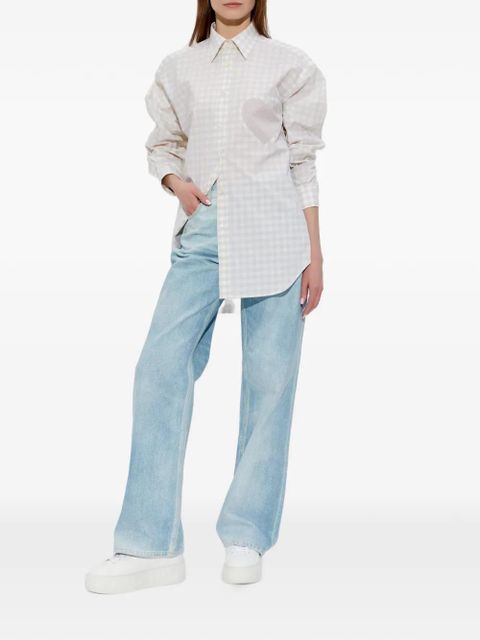 Moschino heart-motif check-pattern shirt - Neutrals - zdjęcie produktu nr 2