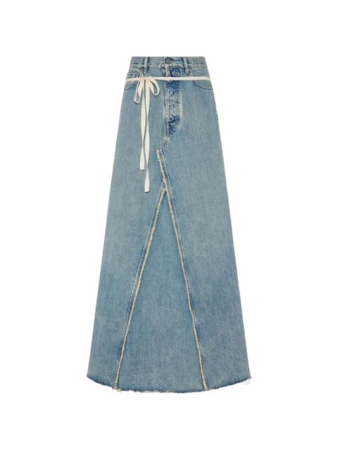 Maison Margiela frayed string-detail maxi cotton skirt - Blue - zdjęcie produktu nr 1
