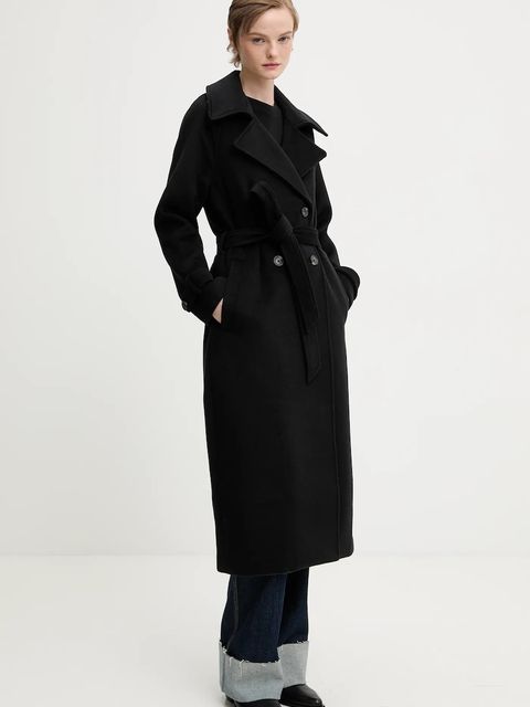 Abercrombie & Fitch płaszcz kolor czarny KI144-5191-900