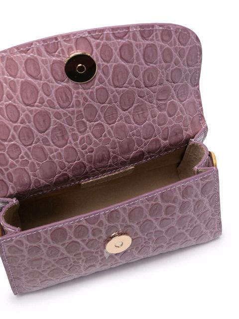 BY FAR croc-effect top-handle tote - Purple