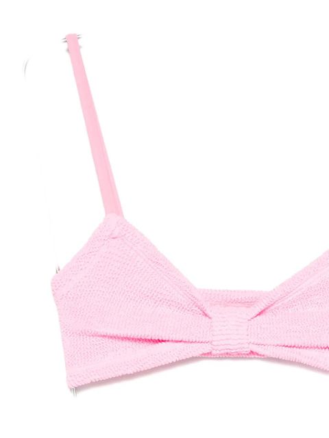 Hunza G crinkle-effect bow-detail bikini - Pink