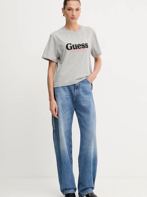 Guess t-shirt bawełniany damski kolor szary W5YI07 I3Z14 - zdjęcie produktu nr 2