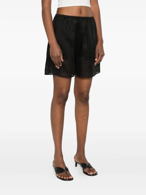TOTEME elasticated ramie shorts - Black