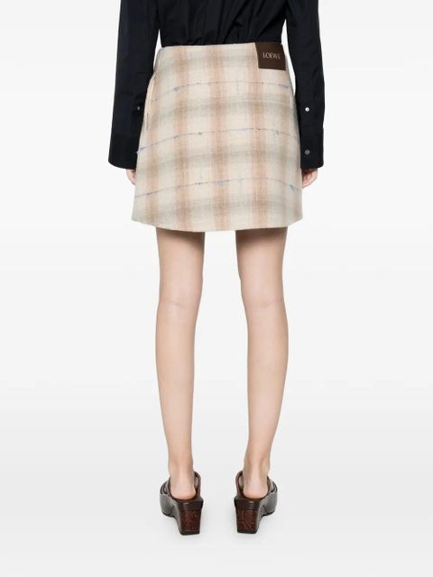 LOEWE check-pattern skirt - Neutrals