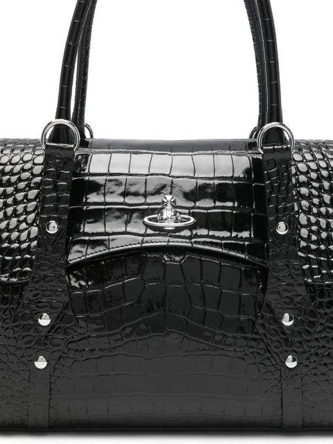 Vivienne Westwood croc-effect orb tote bag - Black