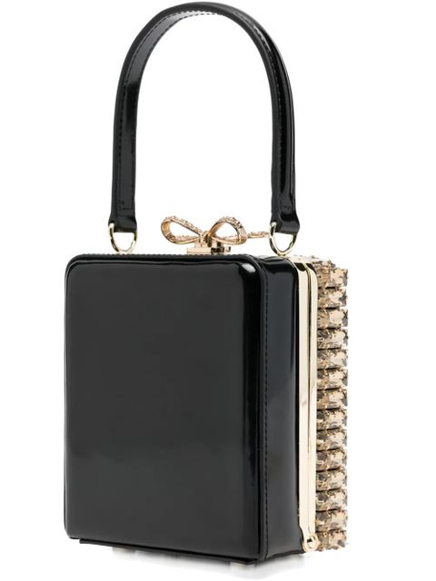 Self-Portrait crystal-embellished top-handle mini bag - Gold - zdjęcie produktu nr 2