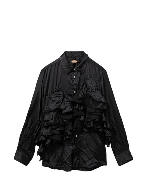 Comme Des Garçons ruffled midi shirt - Black - zdjęcie produktu nr 1