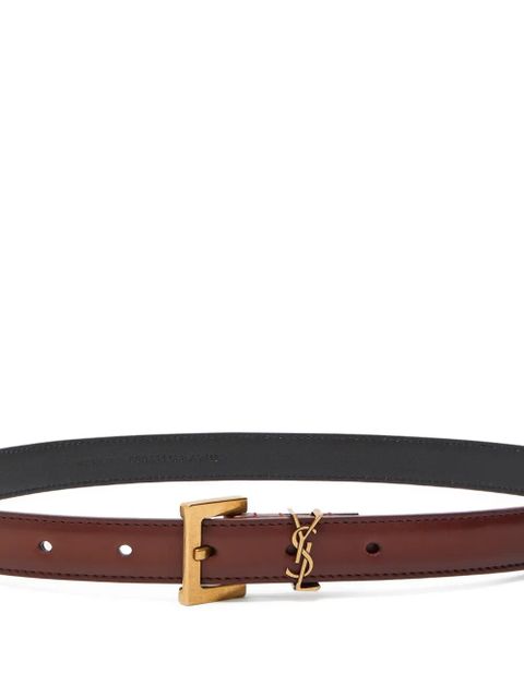 Saint Laurent Cassandre leather belt - Brown - zdjęcie produktu nr 2