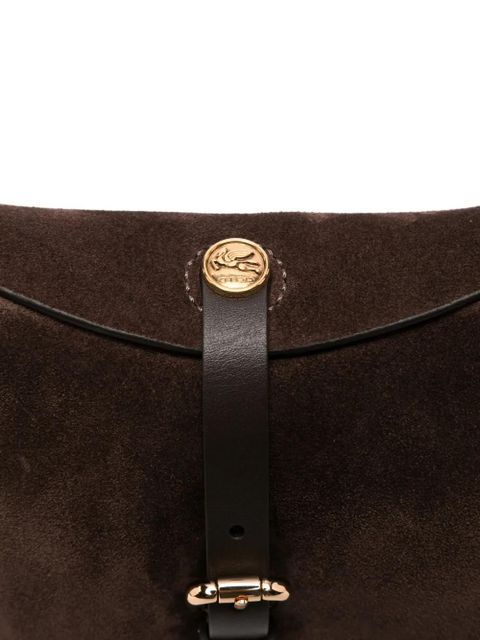 ETRO small buckle-fastening suede shoulder bag - Brown
