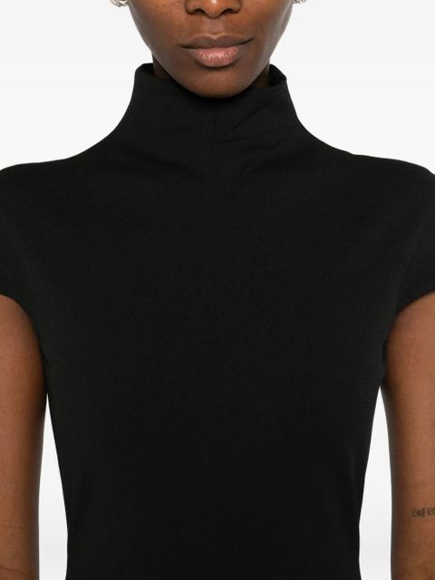 Solace London Lang high-neck short-sleeve maxi dress - Black