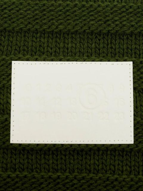 MM6 Maison Margiela logo-print knitted scarf - Green