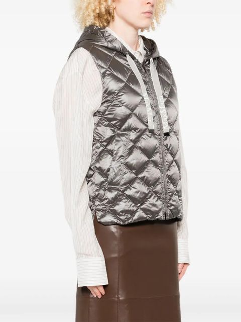 Max Mara quilted hooded gilet - Grey