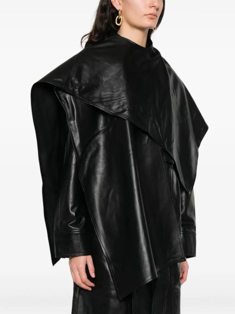 ducie Nina wrap around belted leather coat - Black - zdjęcie produktu nr 2