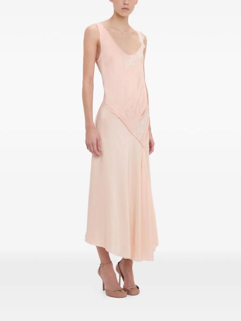 Victoria Beckham lace-trim midi dress - Pink - zdjęcie produktu nr 2