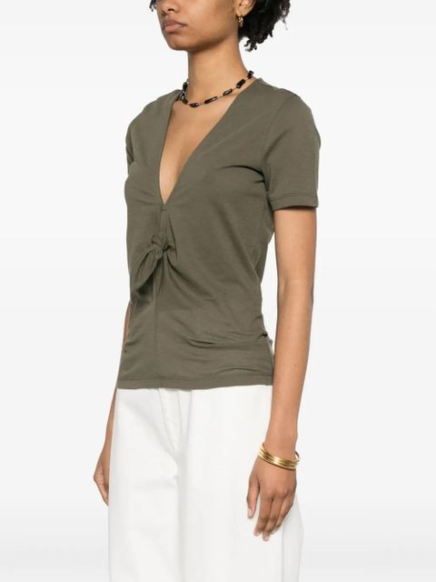 LOEWE V-neck knot T-shirt - Green