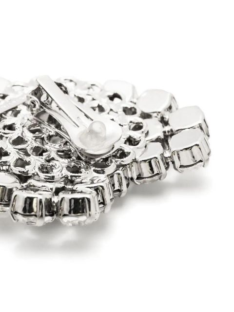 Alessandra Rich crystal-embellished heart-shaped earrings - Silver