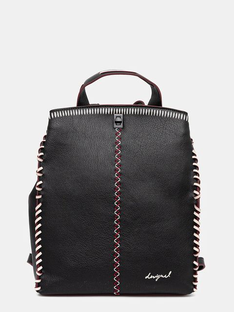 Desigual plecak MANHATTAN PESPUNTES damski kolor czarny duży gładki 25WAKP17 - zdjęcie produktu nr 1